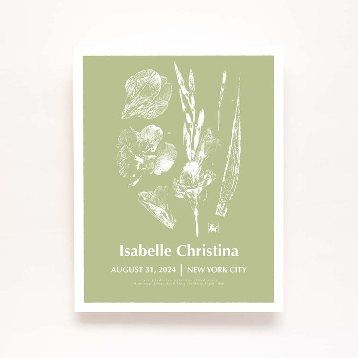 Custom Birth Flower Art | Personalized Baby Gift