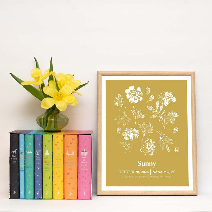 Custom Birth Flower Art | Personalized Baby Gift