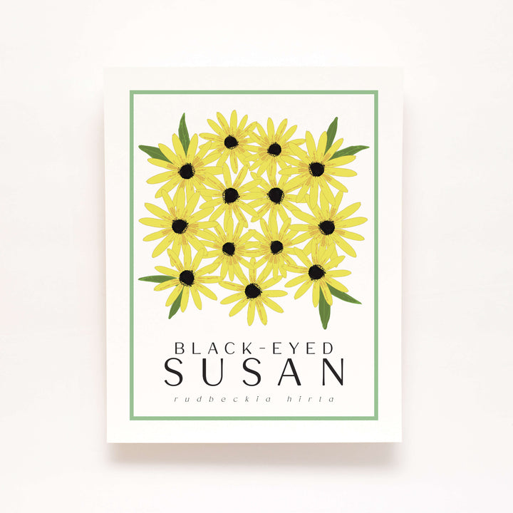 Photo of a floral art print of the black-eyed susan flower.