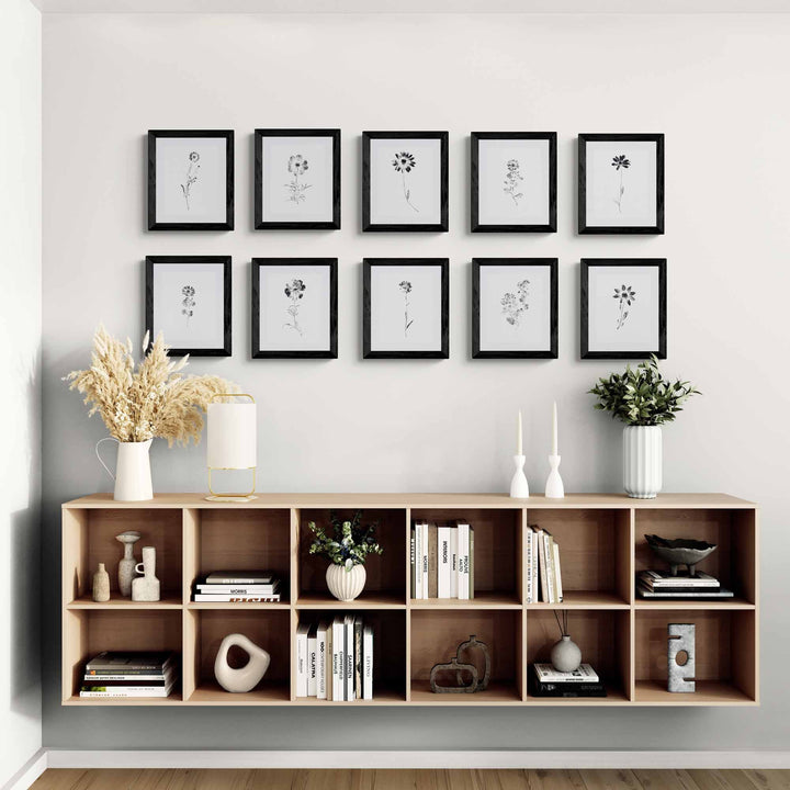 Black and White Floral Gallery Wall